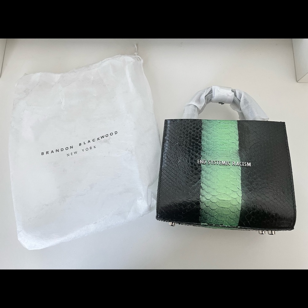 Lime and Black Snakeskin ESR Tote by Brandon Blackwood (BRAND NEW/NEVER WORN)